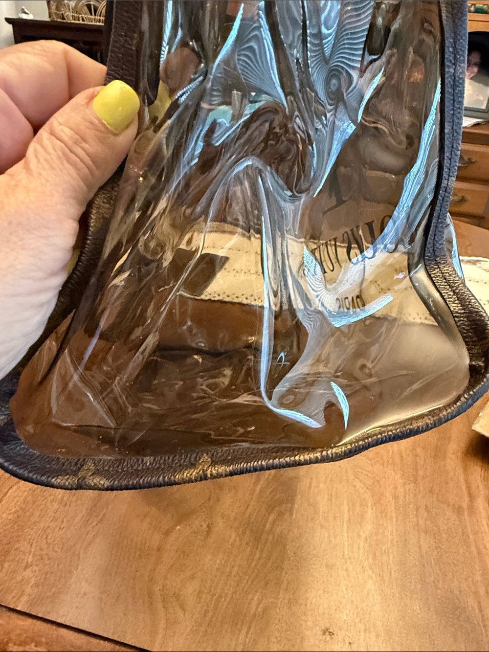 Louis Vuitton Transparent Brown PVC Tote with Dark Brown Trim - Picture 8 of 11